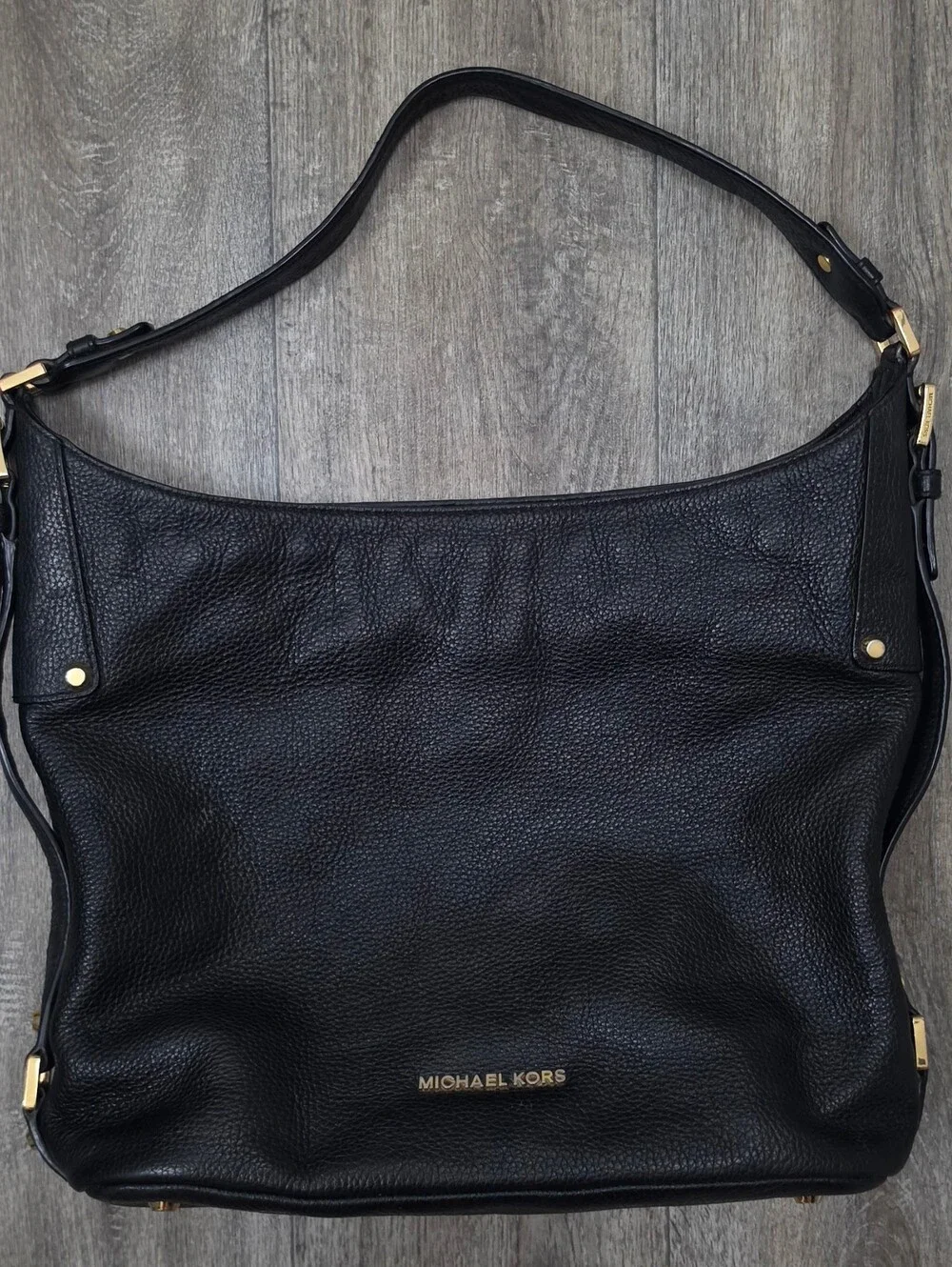 Michael Kors Black Pebbled Leather Shoulder Bag